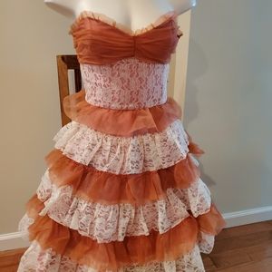 Betsey Johnson Pink Strapless Evening Dress Size 8